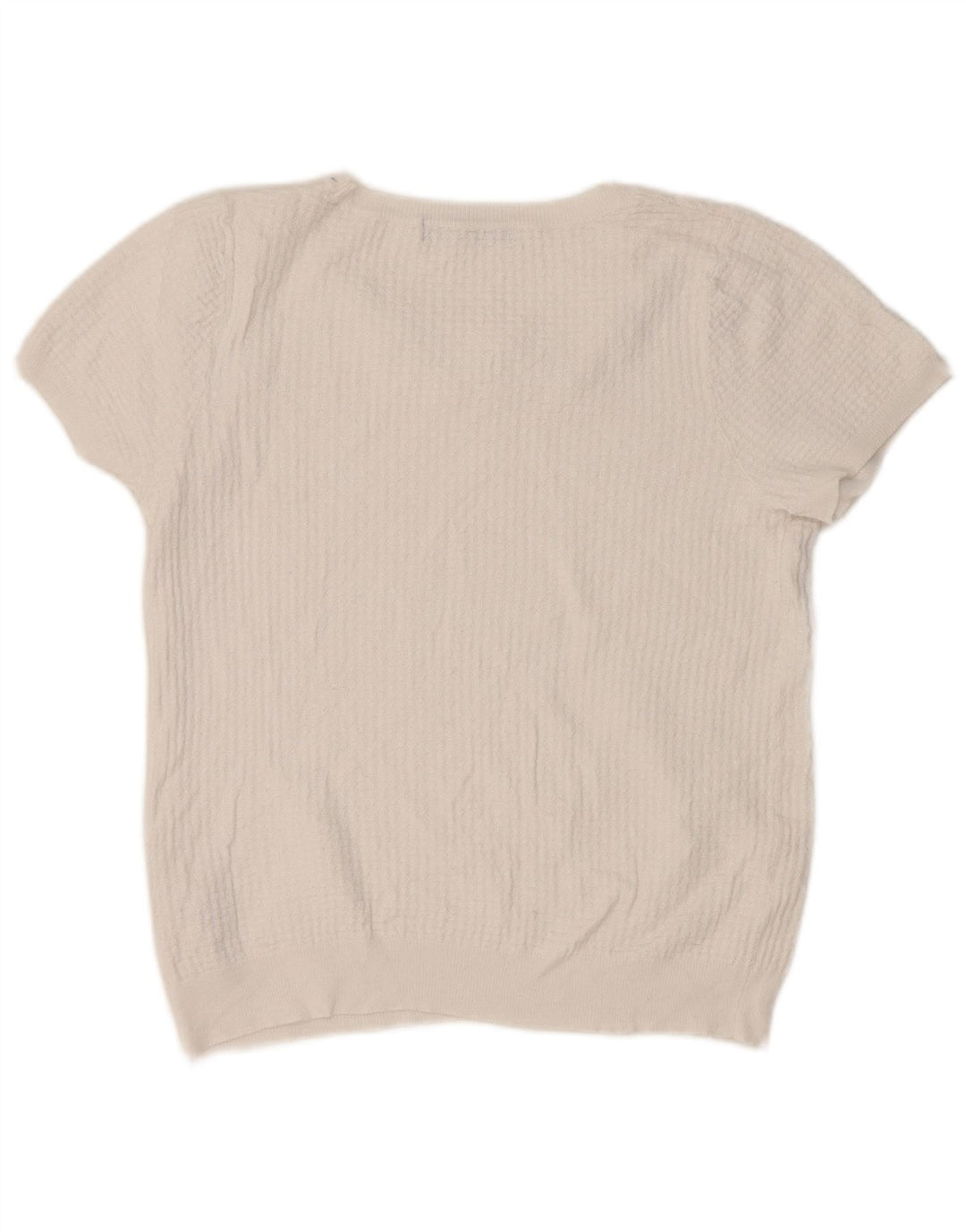 Marks & Spencer Womens Crop T-Shirt Top UK 10 Small White Cotton