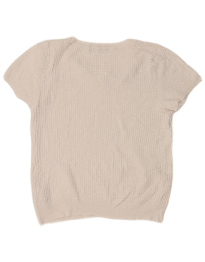 Marks & Spencer Womens Crop T-Shirt Top UK 10 Small White Cotton