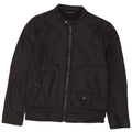 Zara Mens Bomber Jacket UK 38 Medium Black Polyester