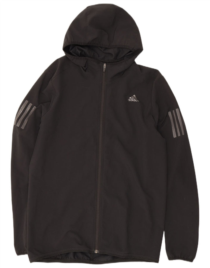 Adidas Mens Hooded Tracksuit Top Jacket Medium Black Polyester