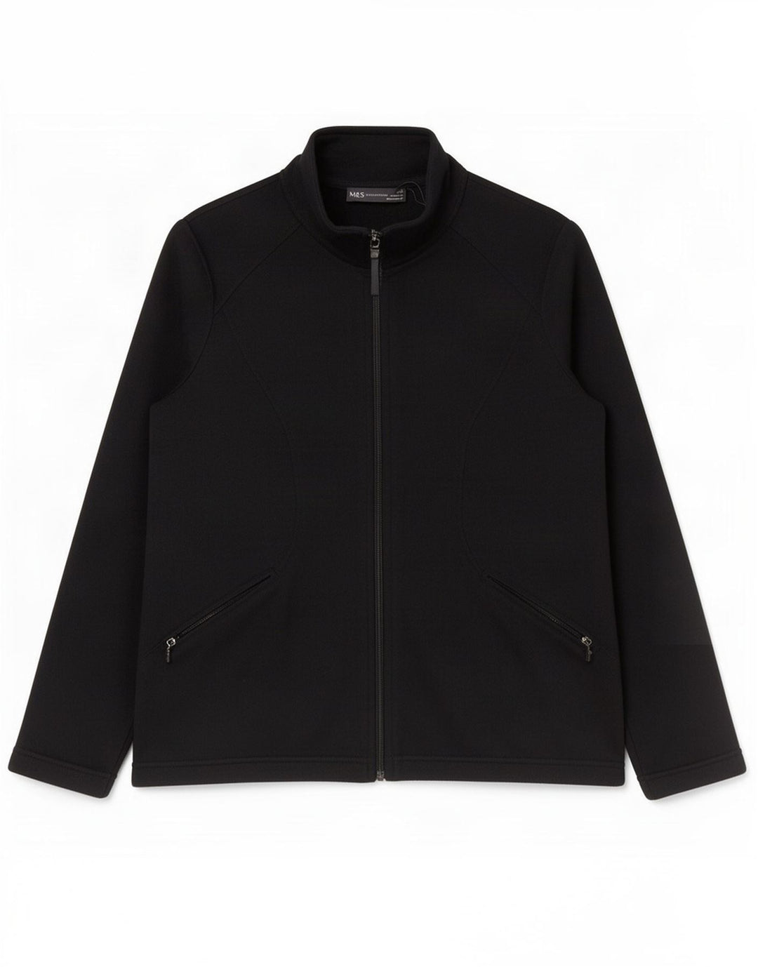 Marks & Spencer Womens Fleece Jacket UK 14 Medium Black Polyester