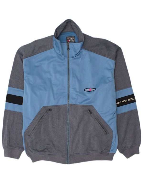 Think Pink Mens Tracksuit Top Jacket Large Blue Colourblock