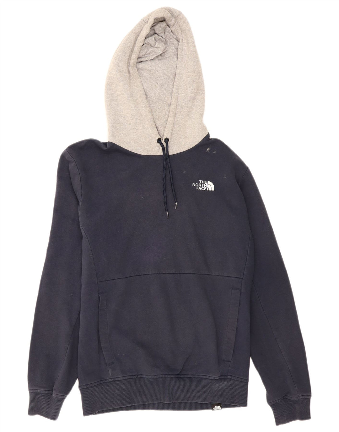 THE NORTH FACE Mens Hoodie Jumper Medium Navy Blue Colourblock Cotton