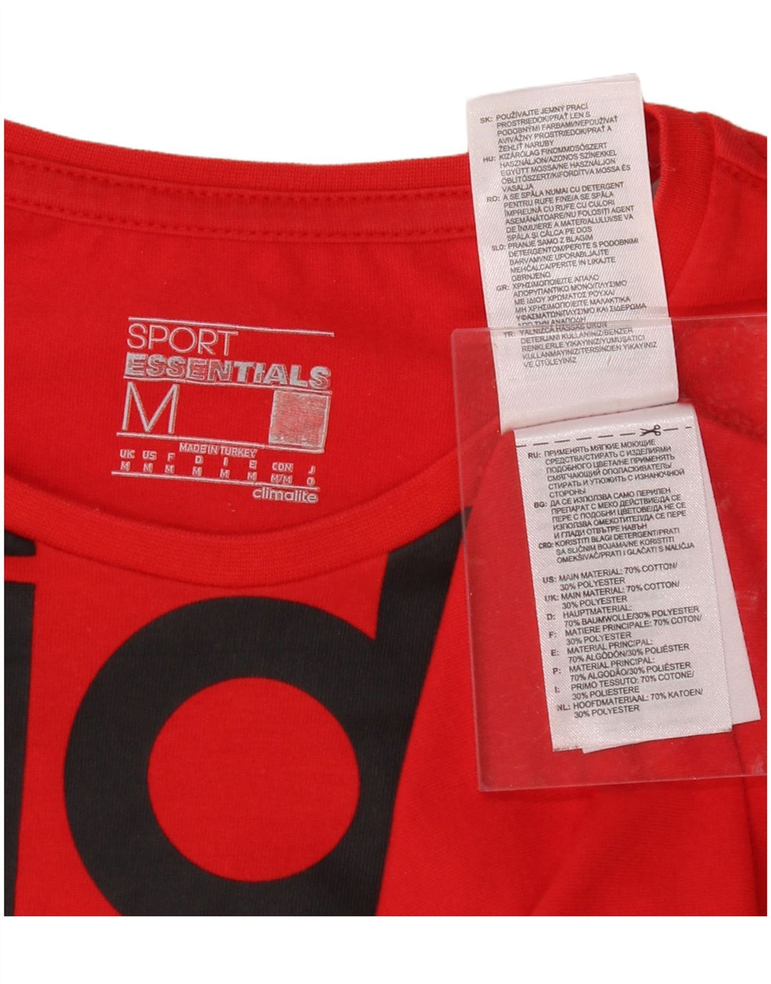 ADIDAS Mens Climalite Graphic T-Shirt Top Medium Red Cotton