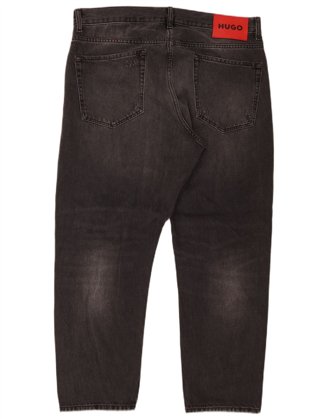 Hugo Boss Mens Distressed Straight Jeans W34 L27 Grey Cotton