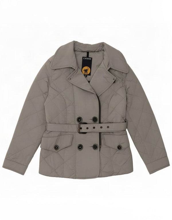 Ciesse Piumini Womens Double Breasted Padded Jacket IT 42 Medium Silver