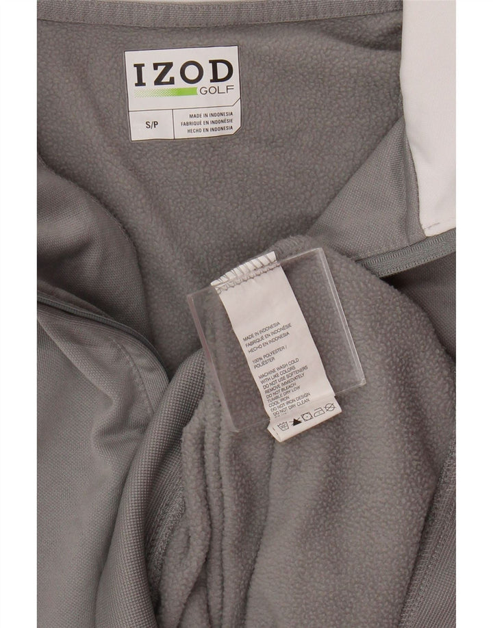 Izod Mens Zip Neck Sweatshirt Jumper Small Grey Polyester