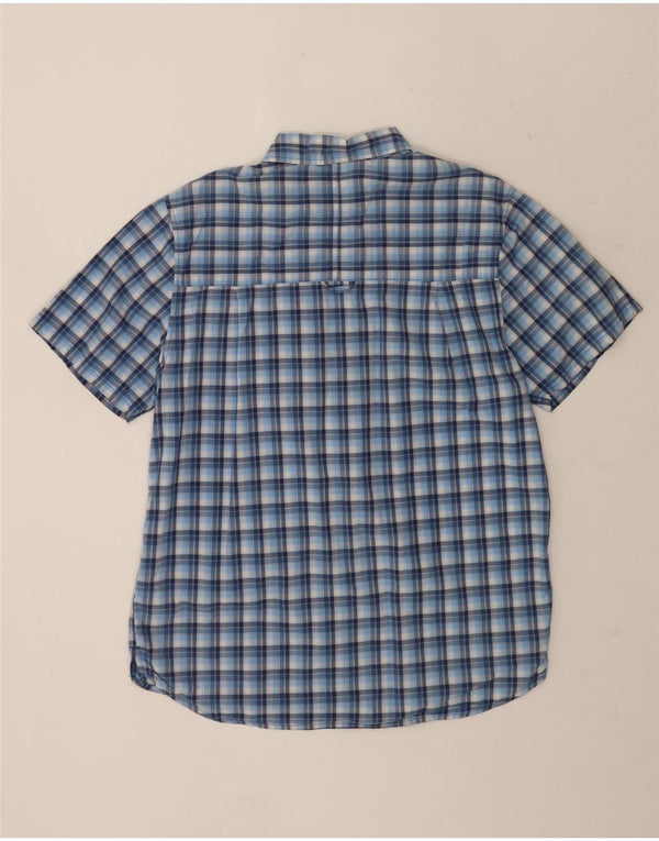 Mountain Warehouse Mens Short Sleeve Shirt Large Blue Check Cotton