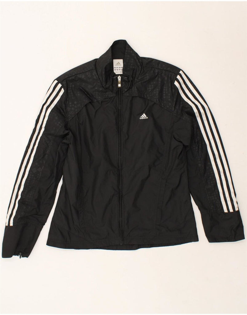 ADIDAS Womens Rain Jacket UK 12 Medium Black Polyester Vintage Adidas and Second-Hand Adidas from Messina Hembry 