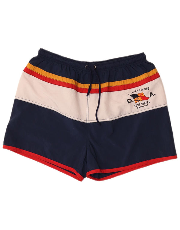 Diadora Mens Graphic Swimming Shorts 2XL Navy Blue Colourblock Polyamide