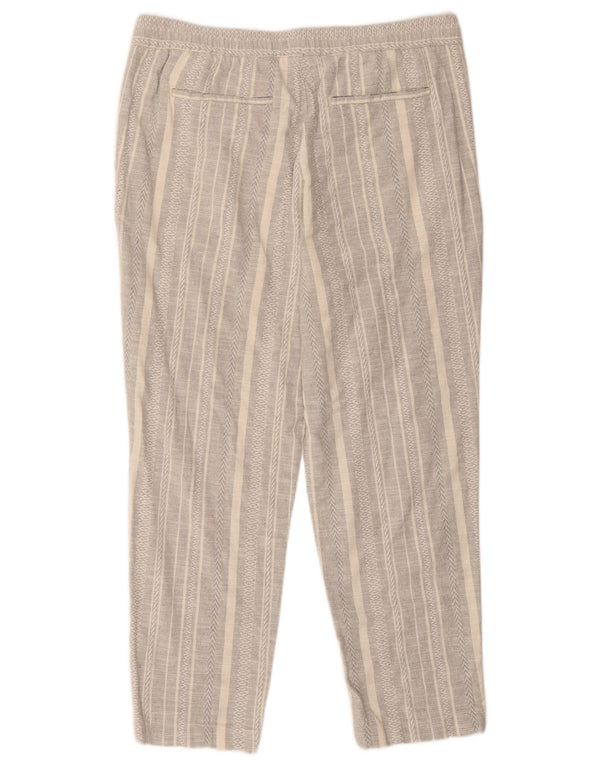 Zara Mens Tapered Chino Trousers XL W34 L27 Grey Striped Cotton