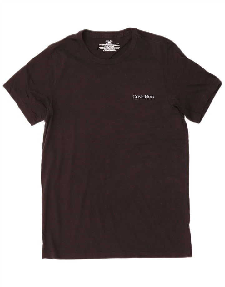 Calvin Klein Mens Short Sleeve Regular T-Shirt Top Small Black Cotton