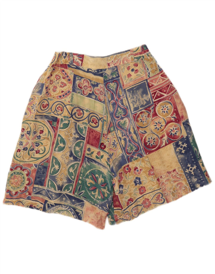 Vintage Womens Pegged Chino Shorts W28 Medium Multicoloured Patchwork Silk