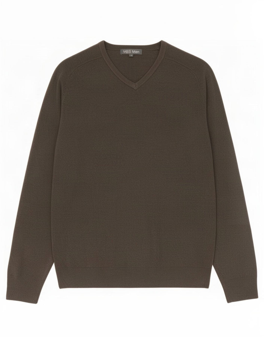 Marks & Spencer Mens V-Neck Jumper Sweater Medium Grey Acrylic