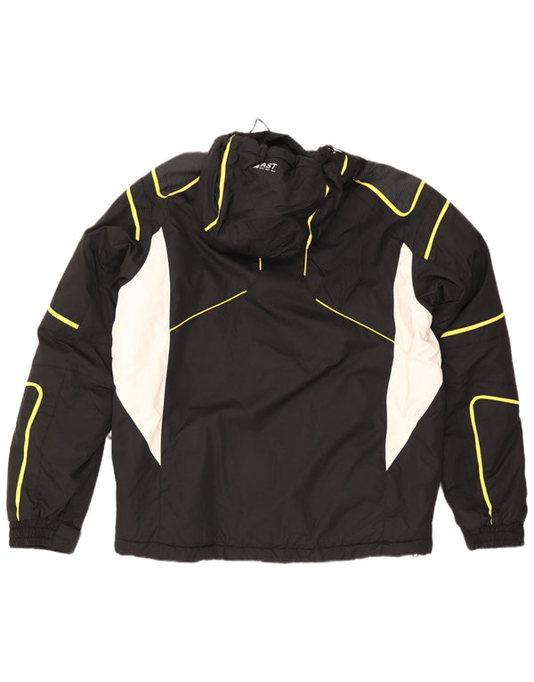 AST Mens Hooded Ski Jacket UK 44 2XL Black Colourblock Polyamide