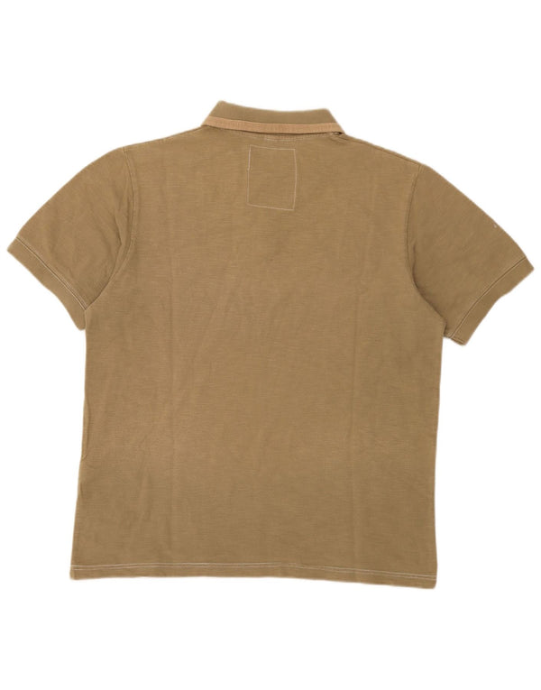 Napapijri Mens Polo Shirt XL Khaki Colourblock Cotton