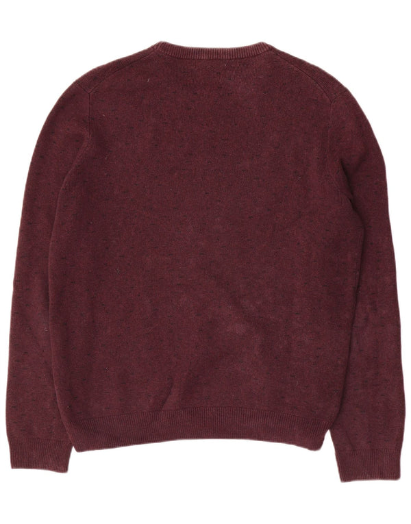 Farah Mens Crew Neck Jumper Sweater Medium Maroon Cotton