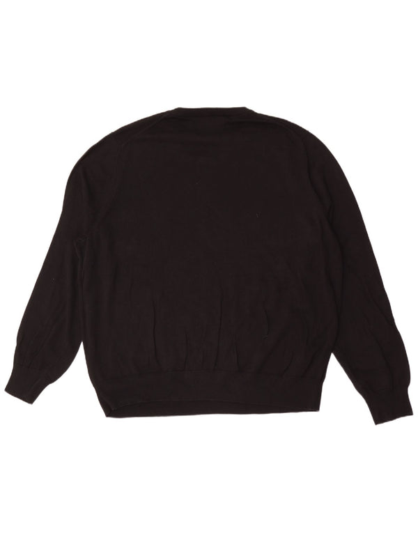 Marks & Spencer Mens Crew Neck Jumper Sweater 3XL Black Cotton