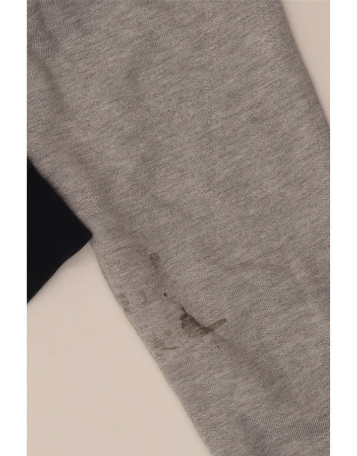 Fat Face Mens Button Neck Hoodie Jumper Medium Grey Colourblock Cotton