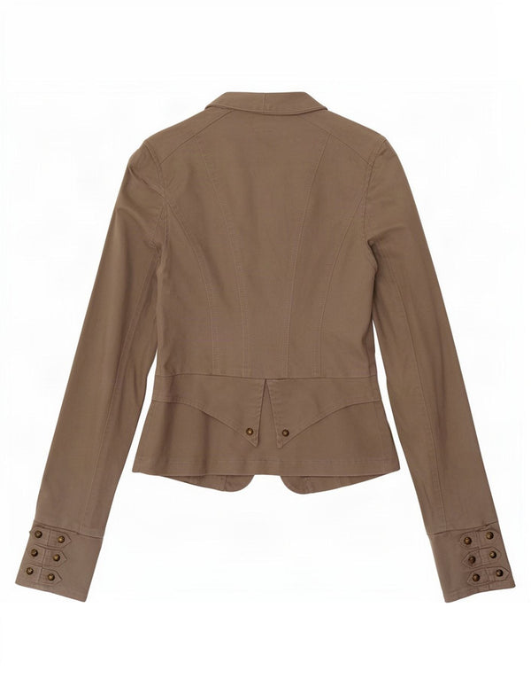 Jane Norman Womens Blazer Jacket UK 6 XS Grey Cotton