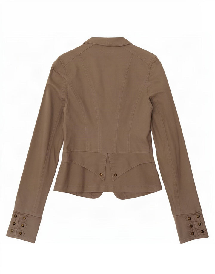 Jane Norman Womens Blazer Jacket UK 6 XS Grey Cotton