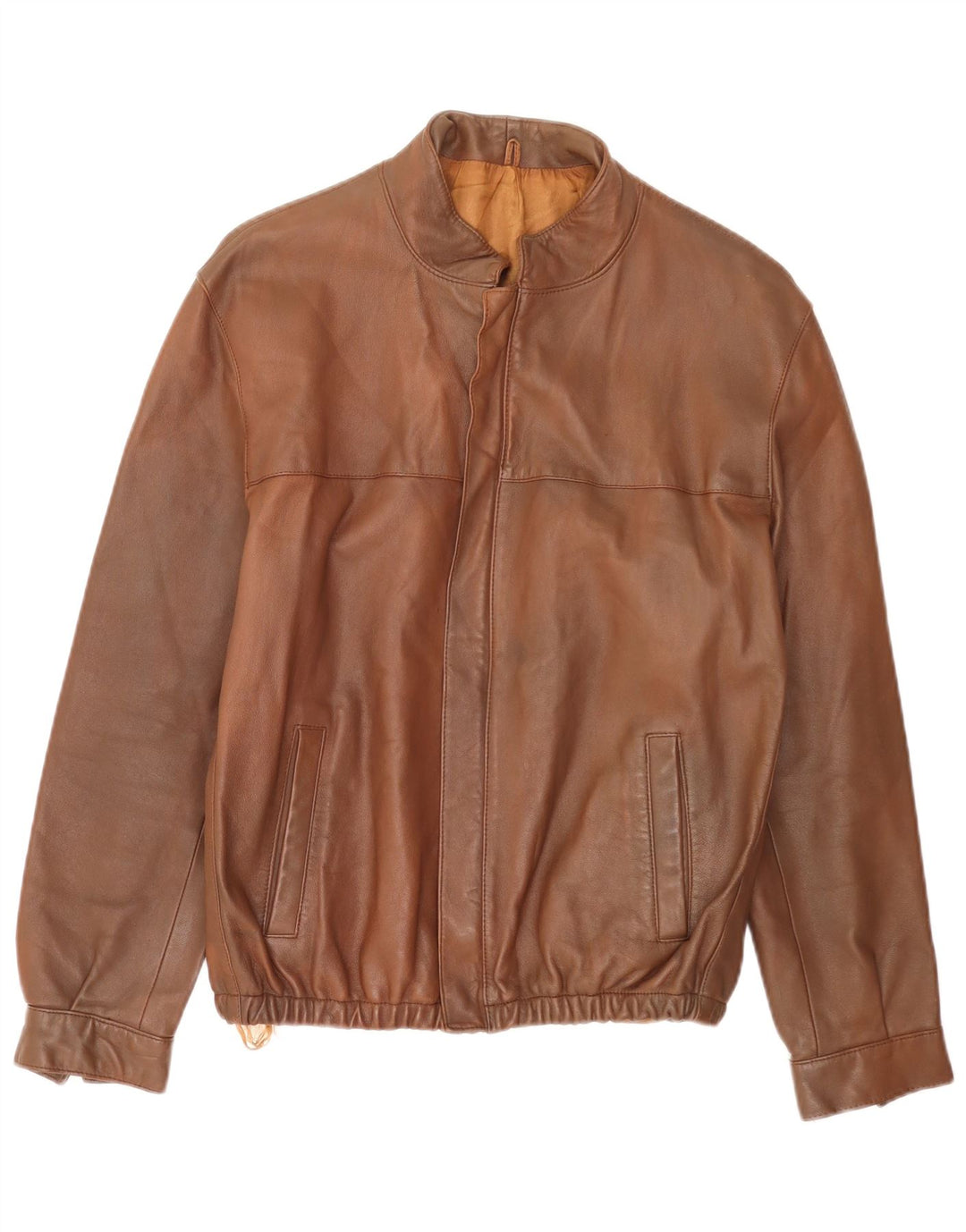 Vintage Mens Bomber Jacket IT 54 2XL Brown
