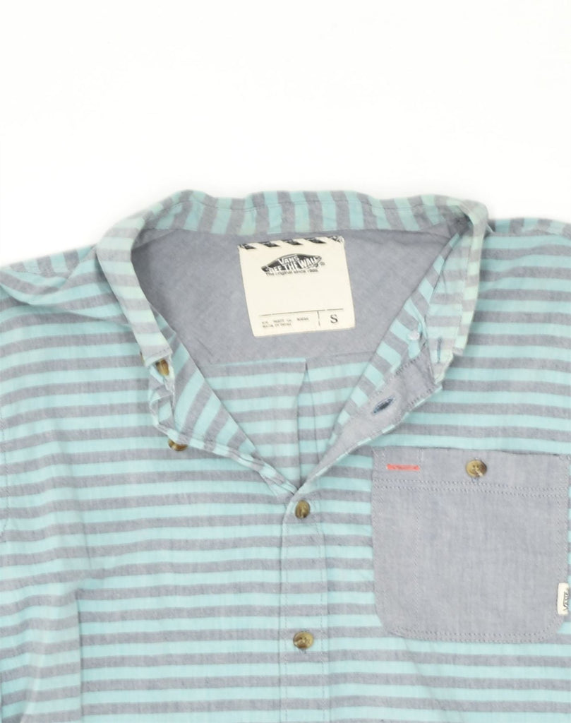 VANS Mens Shirt Small Blue Striped Cotton | Vintage Vans | Thrift | Second-Hand Vans | Used Clothing | Messina Hembry 