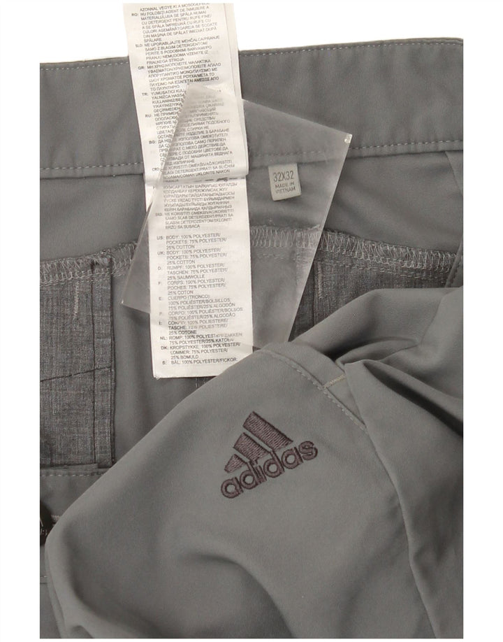 Adidas Mens Slim Chino Trousers W32 L32 Grey Polyester