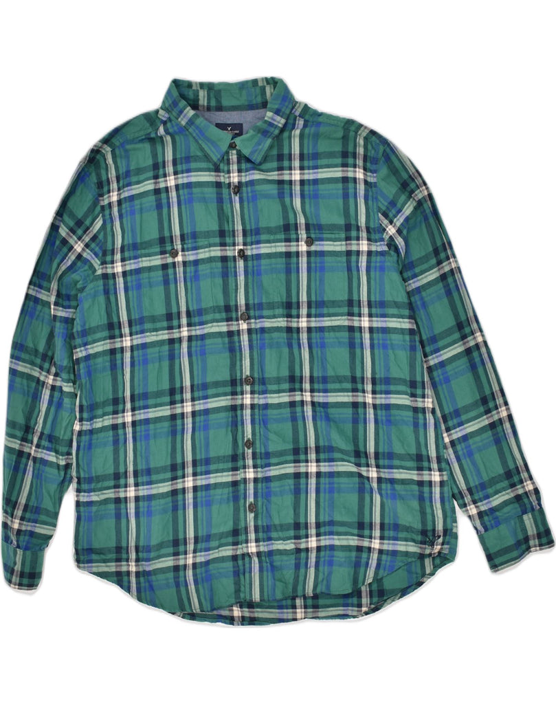 AMERICAN EAGLE Mens Classic Fit Shirt 2XL Green Check Cotton | Vintage American Eagle | Thrift | Second-Hand American Eagle | Used Clothing | Messina Hembry 