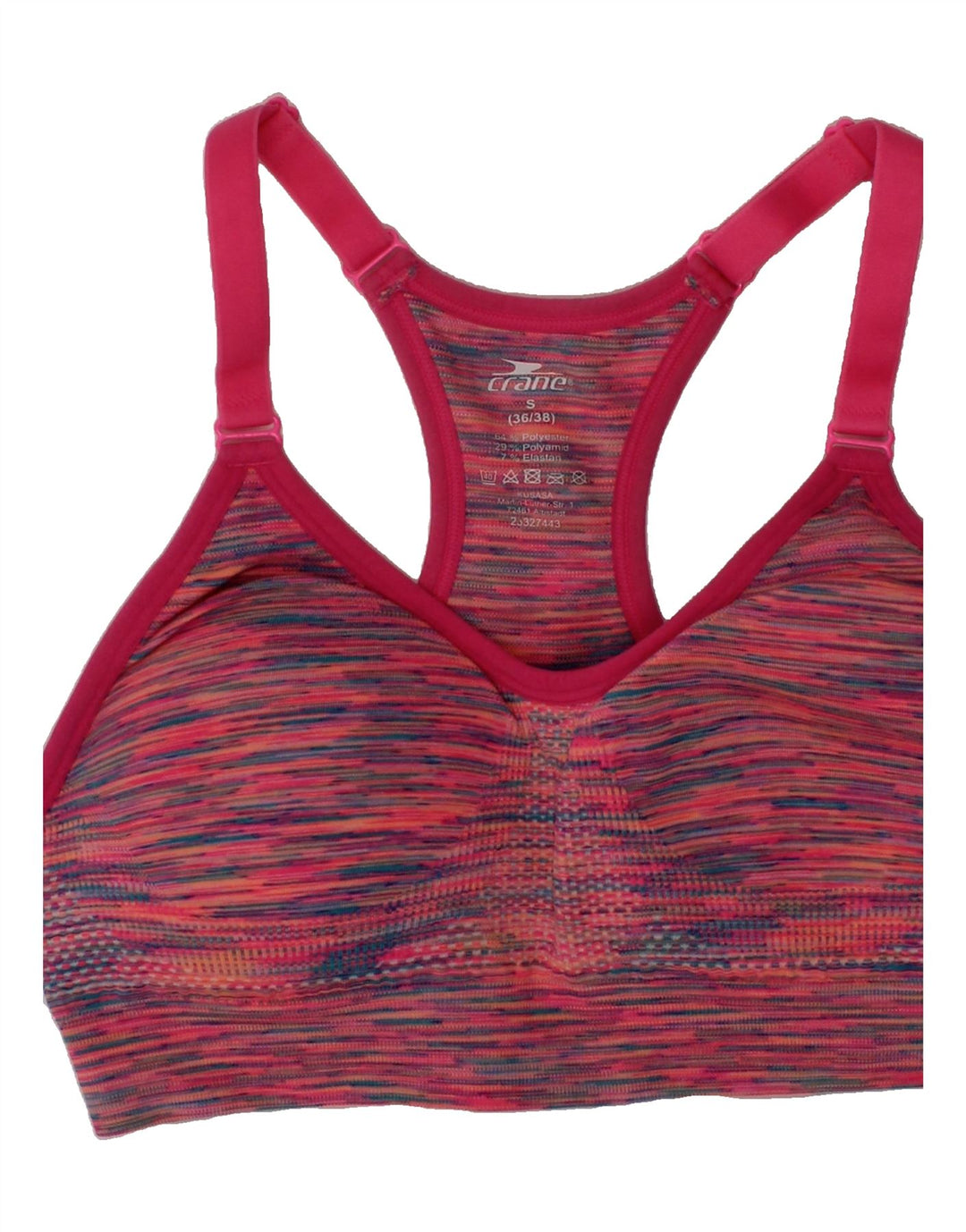 CRANE Womens Sport Bra Top EU 36/38  Small Pink Flecked Vintage Crane and Second-Hand Crane from Messina Hembry 