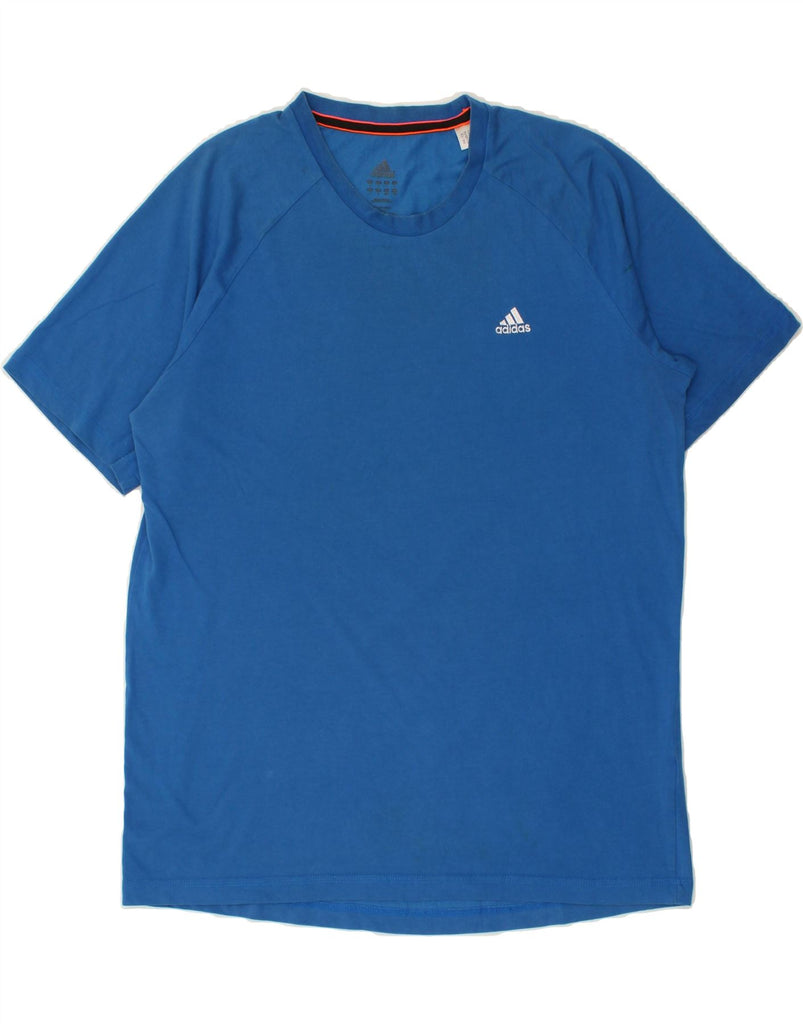 ADIDAS Mens T-Shirt Top Large Blue Cotton | Vintage Adidas | Thrift | Second-Hand Adidas | Used Clothing | Messina Hembry 