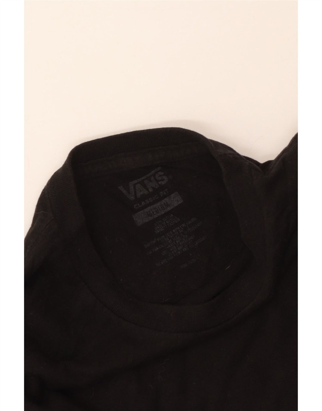 Vans Mens Classic Fit Graphic T-Shirt Top Medium Black Cotton