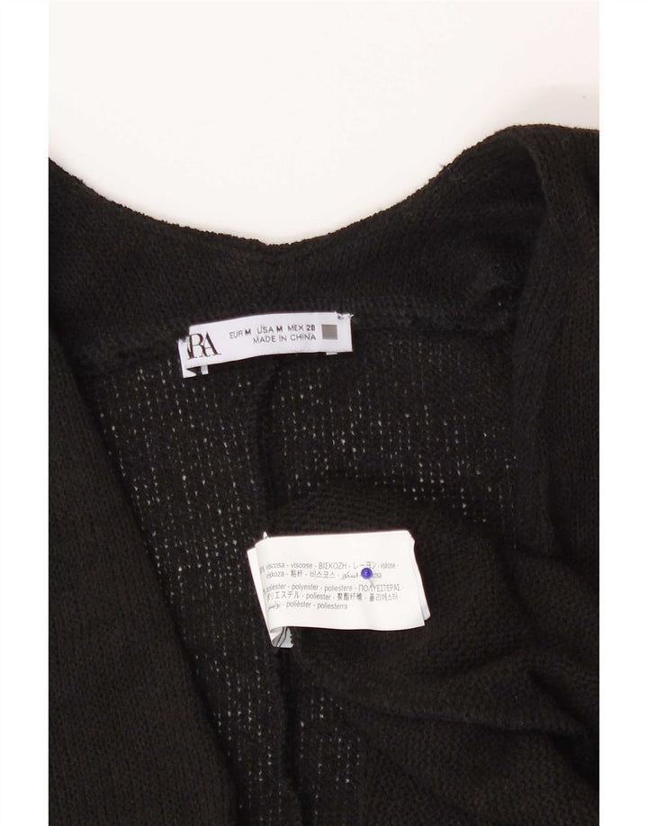 Zara Womens Oversized Vest Tank Top UK 14 Medium Black Viscose
