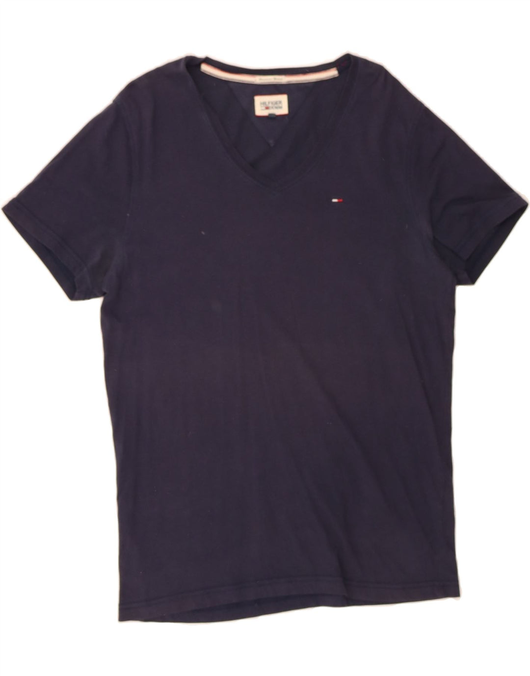 TOMMY HILFIGER Mens T-Shirt Top Medium Navy Blue Cotton Vintage Tommy Hilfiger and Second-Hand Tommy Hilfiger from Messina Hembry 