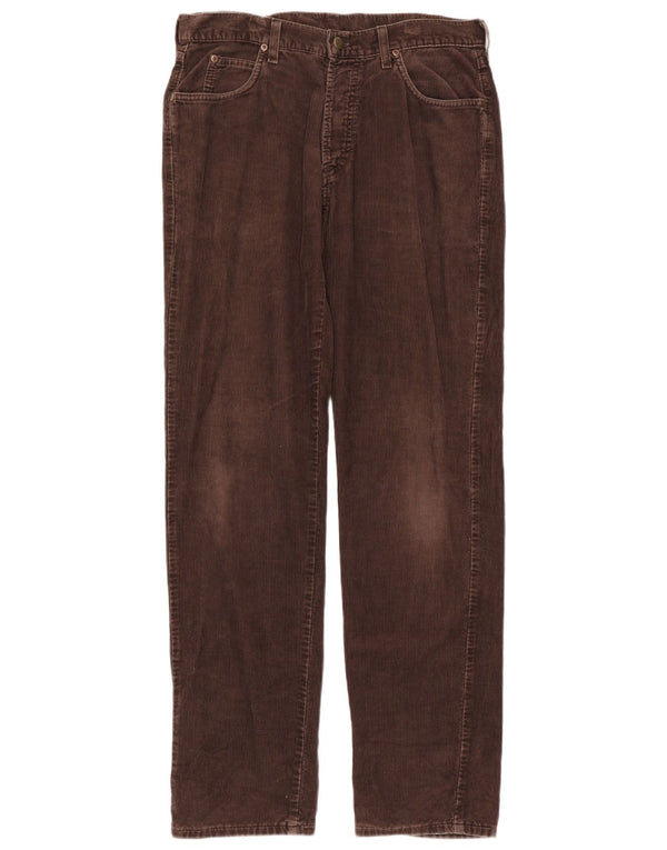 Lee Mens Straight Corduroy Trousers W34 L34 Brown Cotton