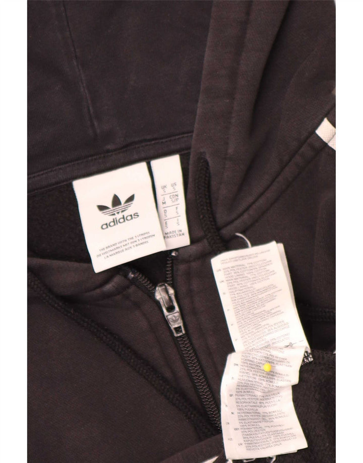 Adidas Mens Zip Hoodie Sweater Small Black Cotton