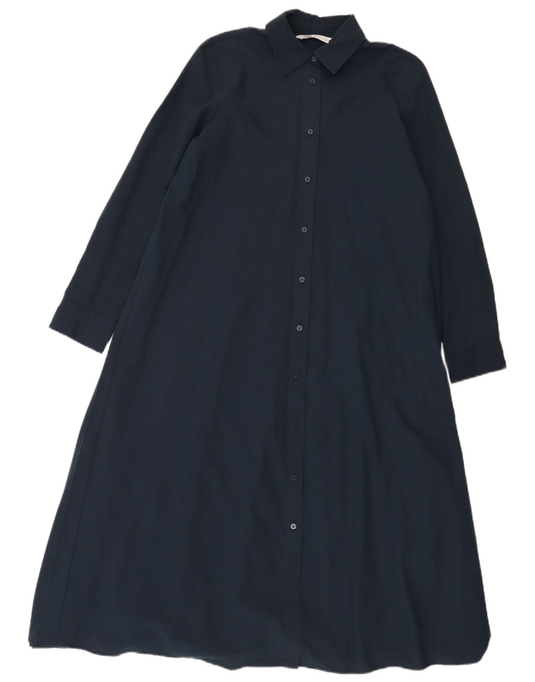 Zara Womens Oversized Shirt Dress UK 6 XS Navy Blue Polyester