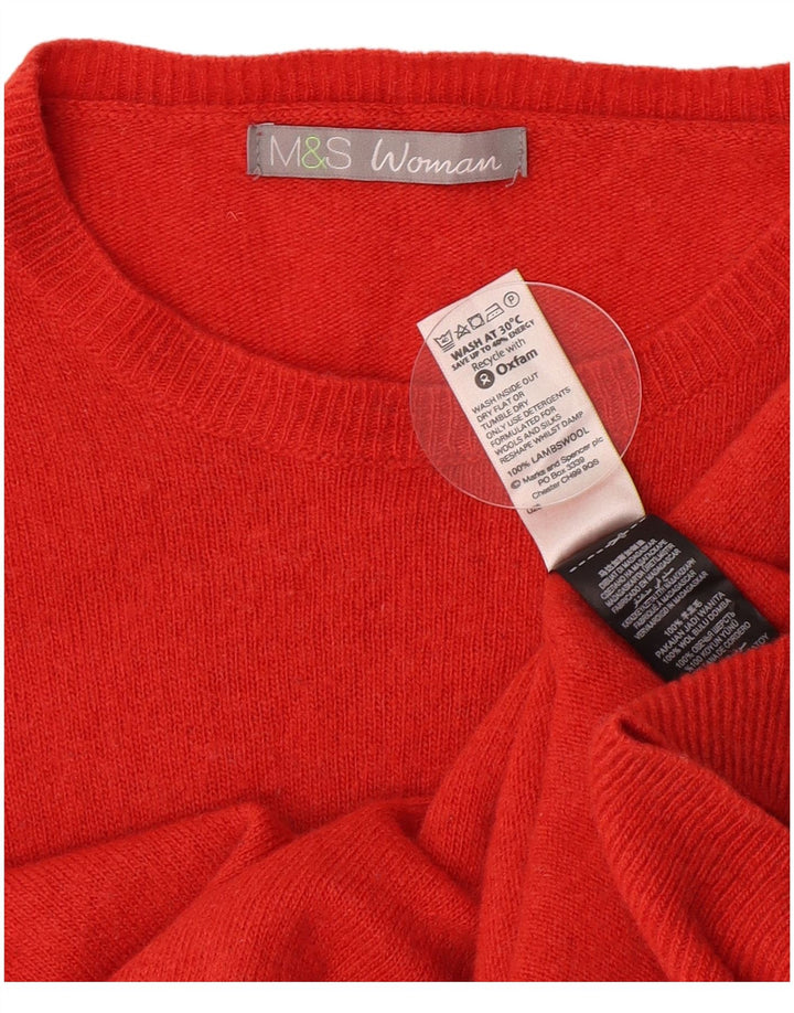 Marks & Spencer Womens Boat Neck Jumper Sweater UK 12 Medium Orange