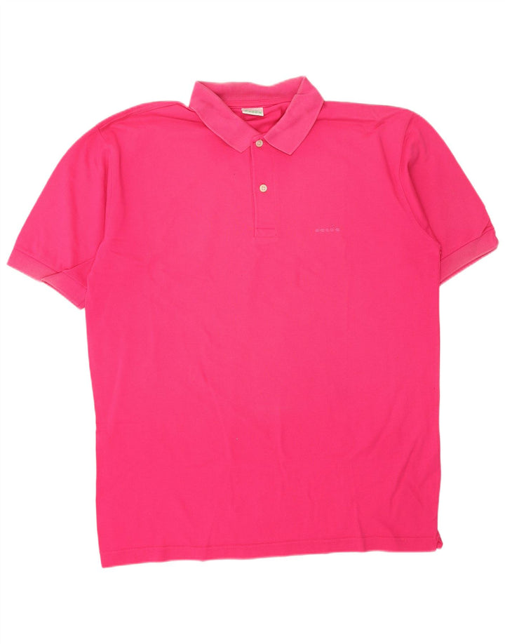 DIADORA Mens Polo Shirt Large Pink Cotton