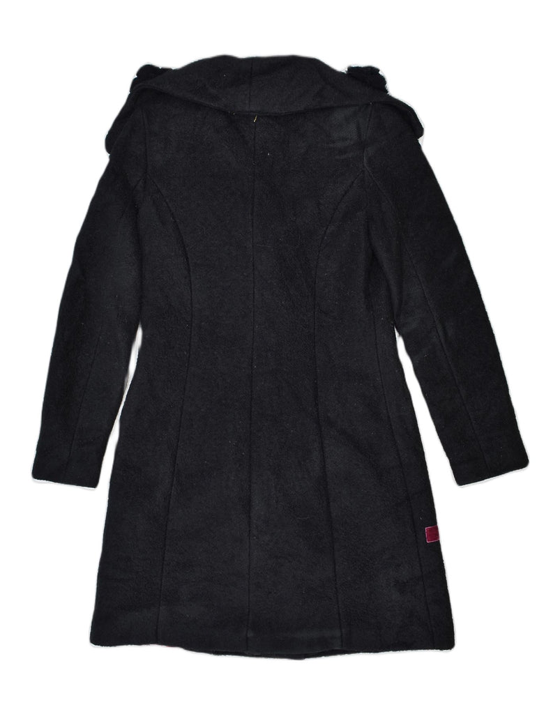 DESIGUAL Womens Overcoat EU 42 Medium Black Polyester | Vintage | Thrift | Second-Hand | Used Clothing | Messina Hembry 