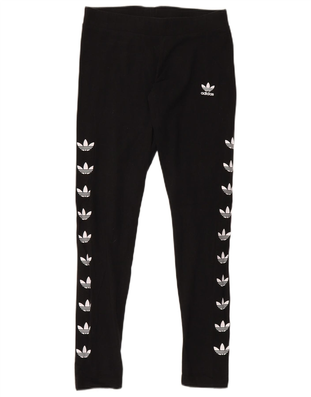 Adidas Womens Graphic Leggings UK 12 Medium Black Cotton