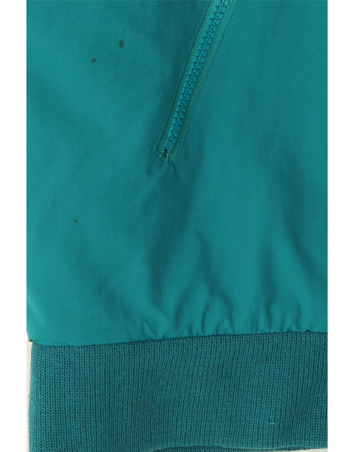 Lands End Mens Padded Bomber Jacket UK 42/44 Large Blue Polyester