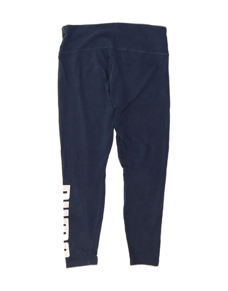 PUMA Womens Graphic Leggings UK 18 XL  Navy Blue Cotton Vintage Puma and Second-Hand Puma from Messina Hembry 