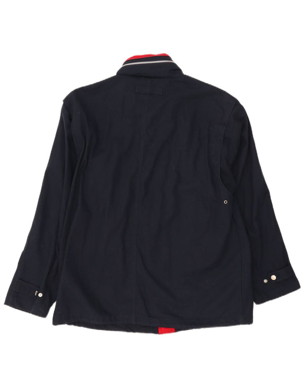 OXER Mens Hooded Utility Jacket UK 40 Large Navy Blue Cotton