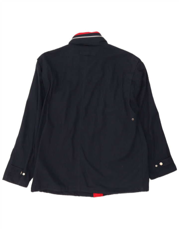 OXER Mens Hooded Utility Jacket UK 40 Large Navy Blue Cotton