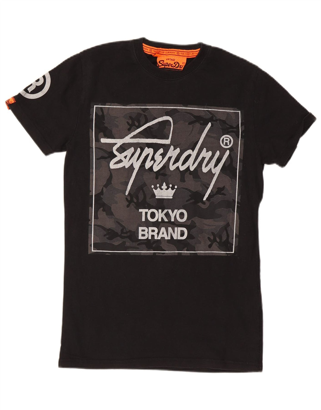 SUPERDRY Mens Graphic T-Shirt Top XS Black Cotton