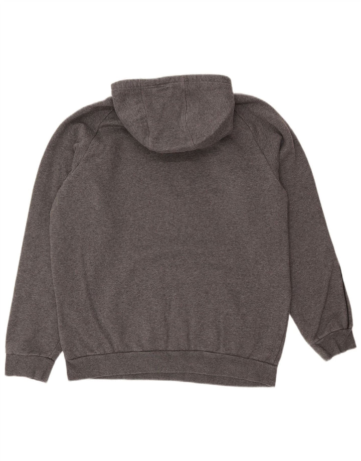 ADIDAS Mens Hoodie Jumper Large Grey Cotton