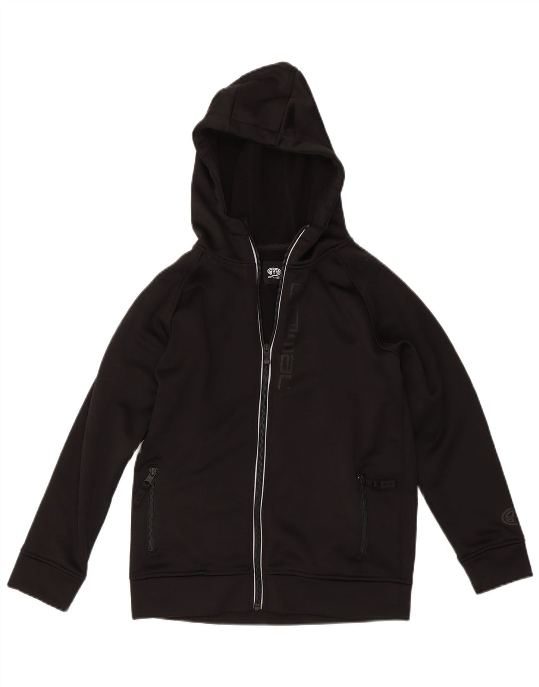 Animal Boys Graphic Zip Hoodie Sweater 11-12 Years Black Polyester