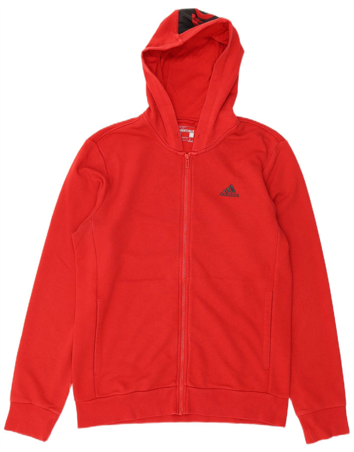 ADIDAS Mens Climalite Graphic Zip Hoodie Sweater Medium Red Cotton