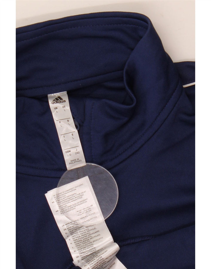 Adidas Mens Aeroready Zip Neck Pullover Tracksuit Top Large Navy Blue